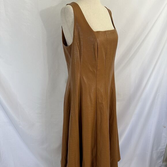 Anthropologie Avec Les Filles Faux Vegan Leather Midi Dress 1X Plus - Picture 6 of 10